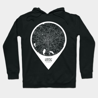 Leipzig, Germany City Map - Travel Pin Hoodie